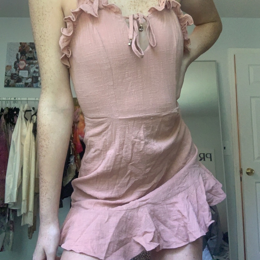 PINK RUFFLE DRESS